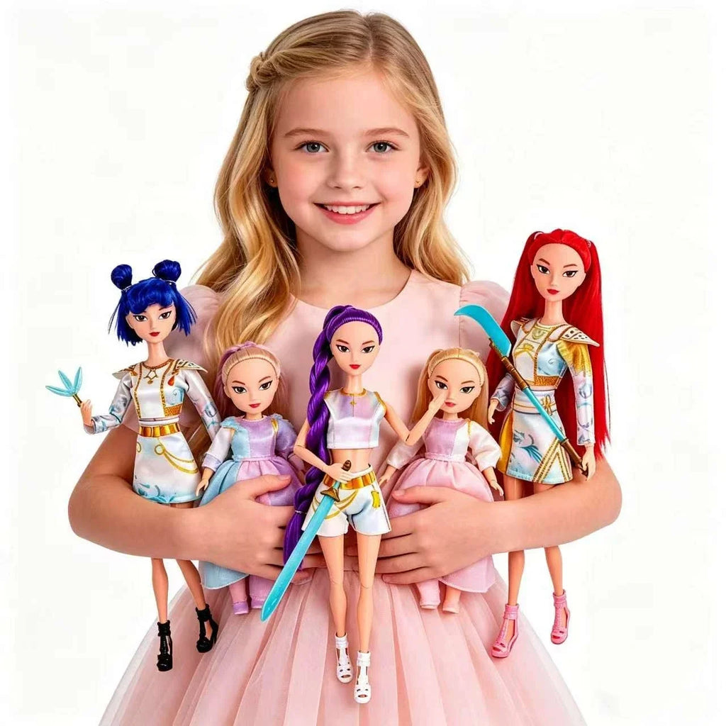 2026 New Kpop Demon Hunters Action Figure Toy Rumi Mira Zoey Beautiful Princess Baby Girl Dolls Plastic DIY Toy for Girls