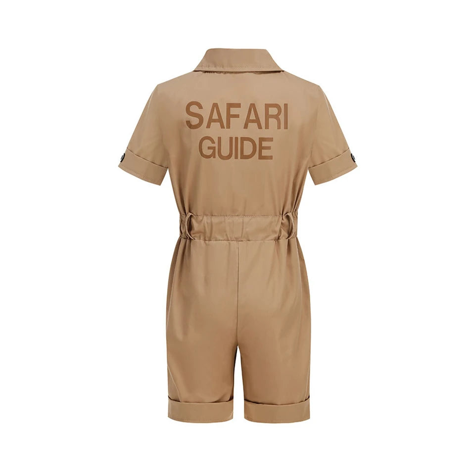 Safari Explorer Children's Costume Halloween Cosplay Outdoor Adventure Jumpsuit Boys Girls Outfits School Festival Kids Clothes