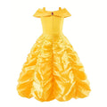Belle Costume for Girls Cosplay Yellow Princess Dress Beauty and The Beast Costumes Girls Birthday Party Children Clothes Gown