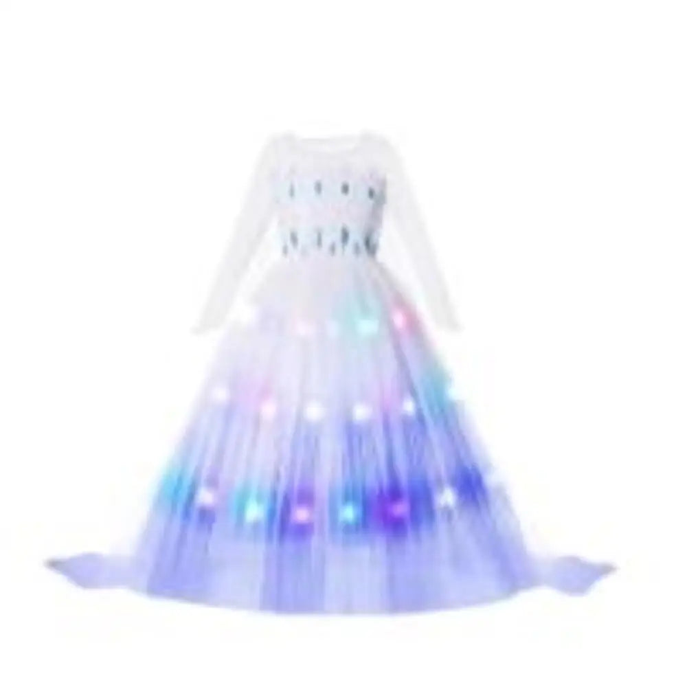 2025 LED Light Dresses Elsa for Girls Kids Cosplay Costumes Christmas Party Prom Gown Robe Play Clothes Princess Dress Up