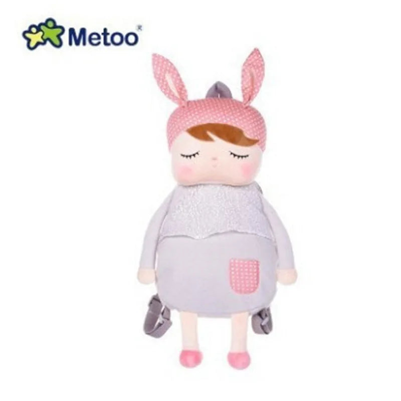 Plush Backpack Little Kid Preschool Ages 1-5 Backpack with Detachable Doll Boys Girls Toddler Backpack Metoo Rabbit Doll