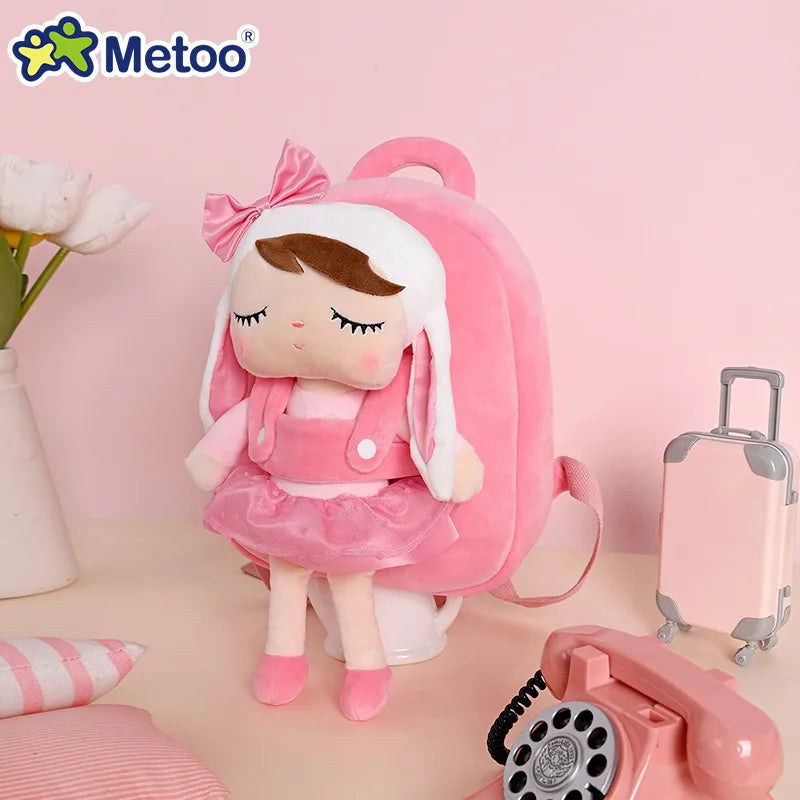 Plush Backpack Little Kid Preschool Ages 1-5 Backpack with Detachable Doll Boys Girls Toddler Backpack Metoo Rabbit Doll