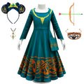 Brave Princess Merida Girls Outfit Halloween Cosplay Performance Themed Event Children Costume Carnival Party Fairy Kids Clothes
