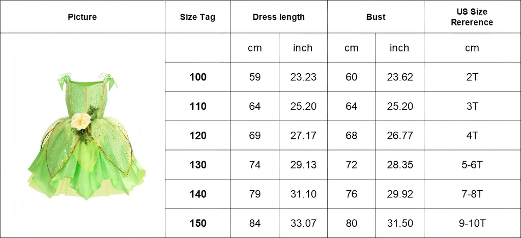 Girls Jasmine Elf Dress Kids Cosplay Fancy Flowers Christmas Birthday Costume Carnival Disguise Princess Party Clothes 2-10T