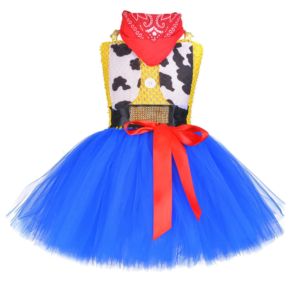 Infant Christmas Jessie Dress New Year Toy Movie Costume Girls Tutu Dress 1 2 3 4 5 6 Years Old Baby Girl Birthday Party Dress