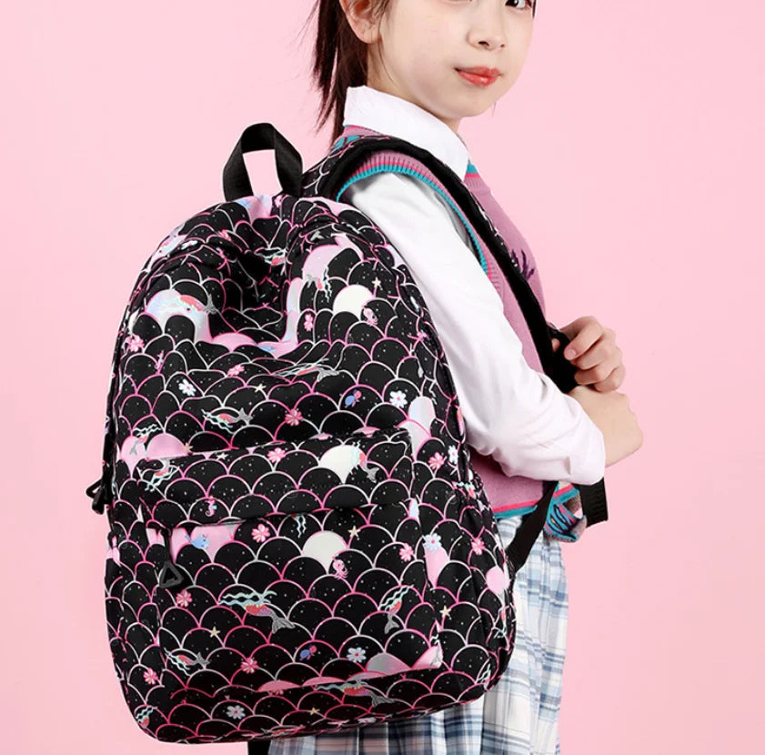 Fashion KPop Demon Hunters Backpacks 3pcs Rumi Mira Zoey HUNTR/ Boys School Bags For Women Girls Kawaii Capacity Mochilas