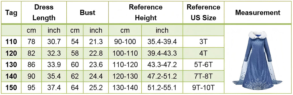 Girl Cosplay Snow Queen Dress Autumn Winter Children Elsa Carnival Party Princess Costume Kids Birthday Prom Gown Clothing 2-10T