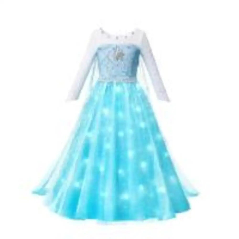 2025 LED Light Dresses Elsa for Girls Kids Cosplay Costumes Christmas Party Prom Gown Robe Play Clothes Princess Dress Up