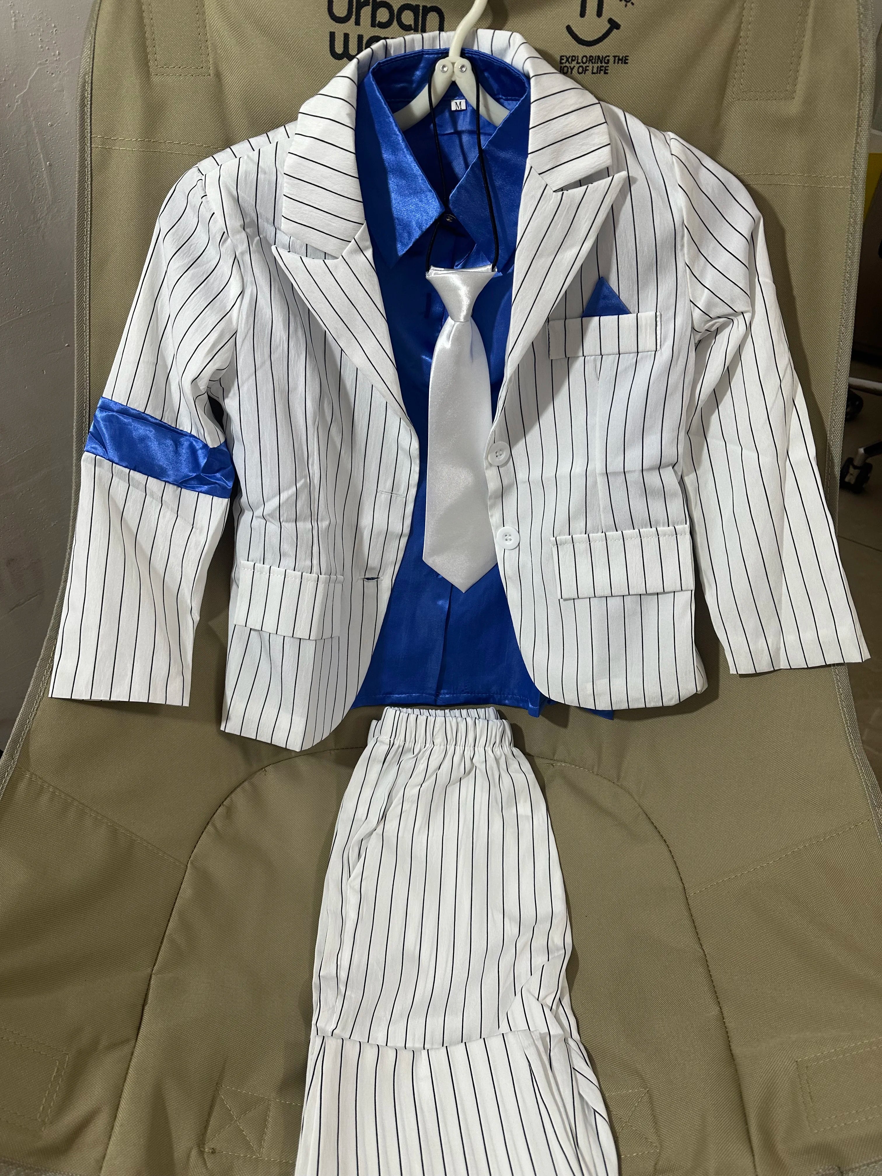 Pop Music Star Jackson Boys Clothes Halloween Cosplay Stage Performance Children's Costume Carnival Kids Retro 80s Stripe Suit