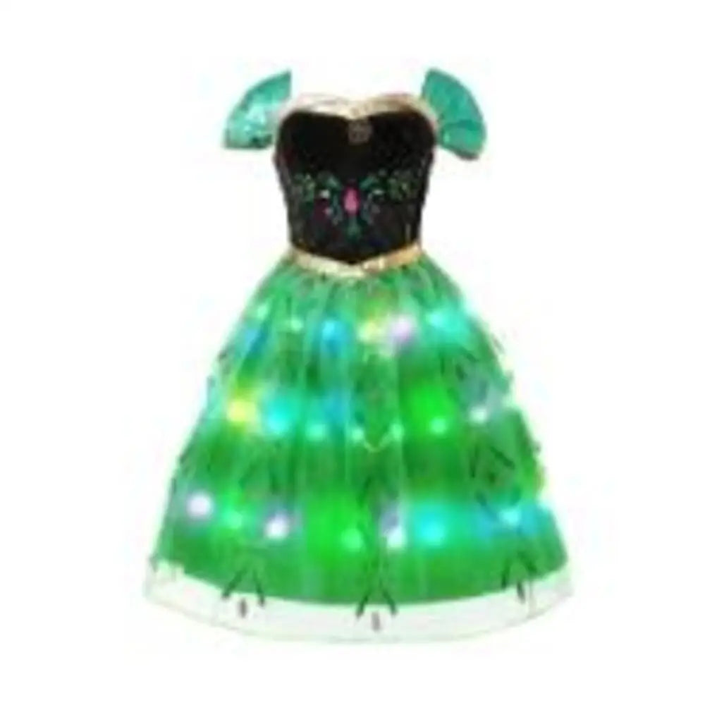 2025 LED Light Dresses Elsa for Girls Kids Cosplay Costumes Christmas Party Prom Gown Robe Play Clothes Princess Dress Up