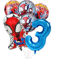 Spidey Giant Balloons Avengers Birthday Decorations 1-9 Number Balloons Superhero Photo Props Kids Party Supplies Boys Rewards