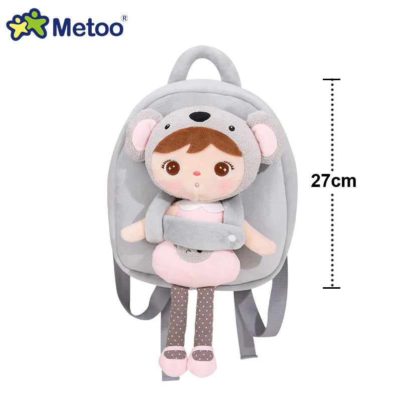 Plush Backpack Little Kid Preschool Ages 1-5 Backpack with Detachable Doll Boys Girls Toddler Backpack Metoo Rabbit Doll