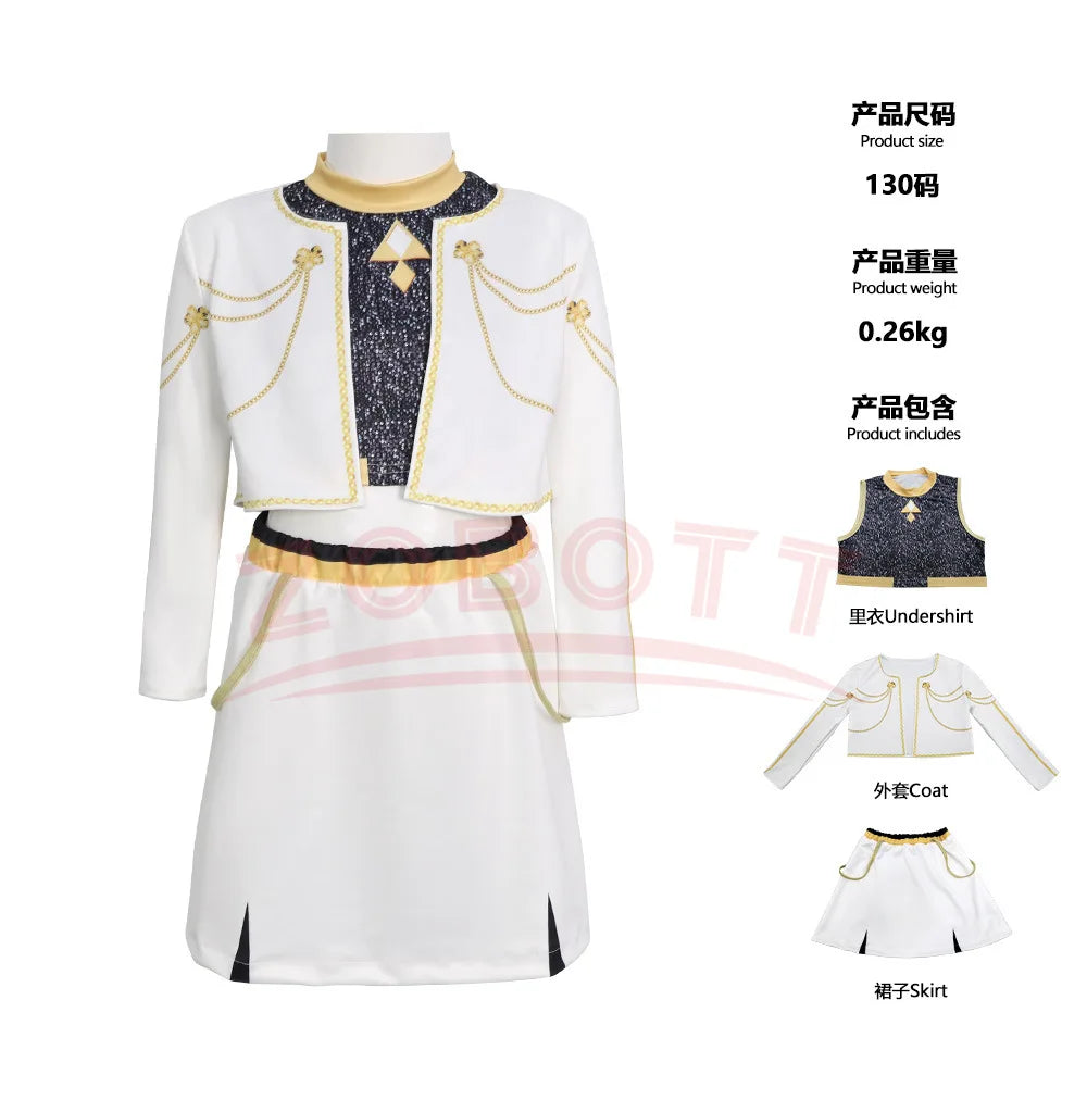 2026 HOT Kpop Demon Hunter Anime Movie Kids Cosplay Rumi Zoey Mira 3D Print Costume Suit Clothes KPop Rumi Zoey Cosplay Outfit
