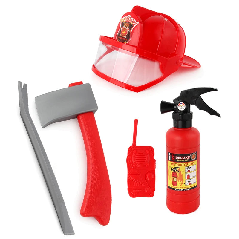 Firefighter Costume Fireman Boys Girls Outfits Halloween Cosplay Children's School Event Carnival Birthday Party Kids Clothes
