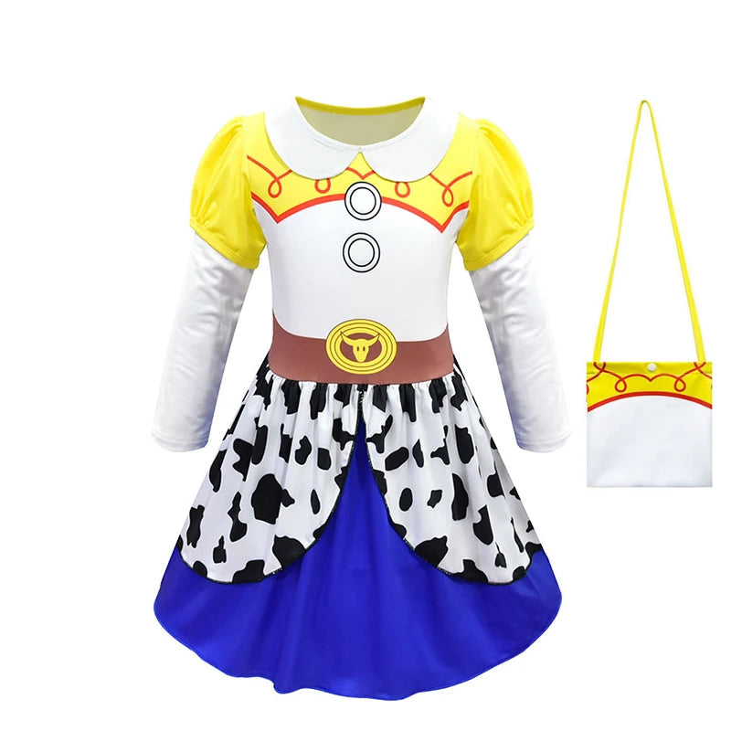 Infant Christmas Jessie Dress New Year Toy Movie Costume Girls Tutu Dress 1 2 3 4 5 6 Years Old Baby Girl Birthday Party Dress
