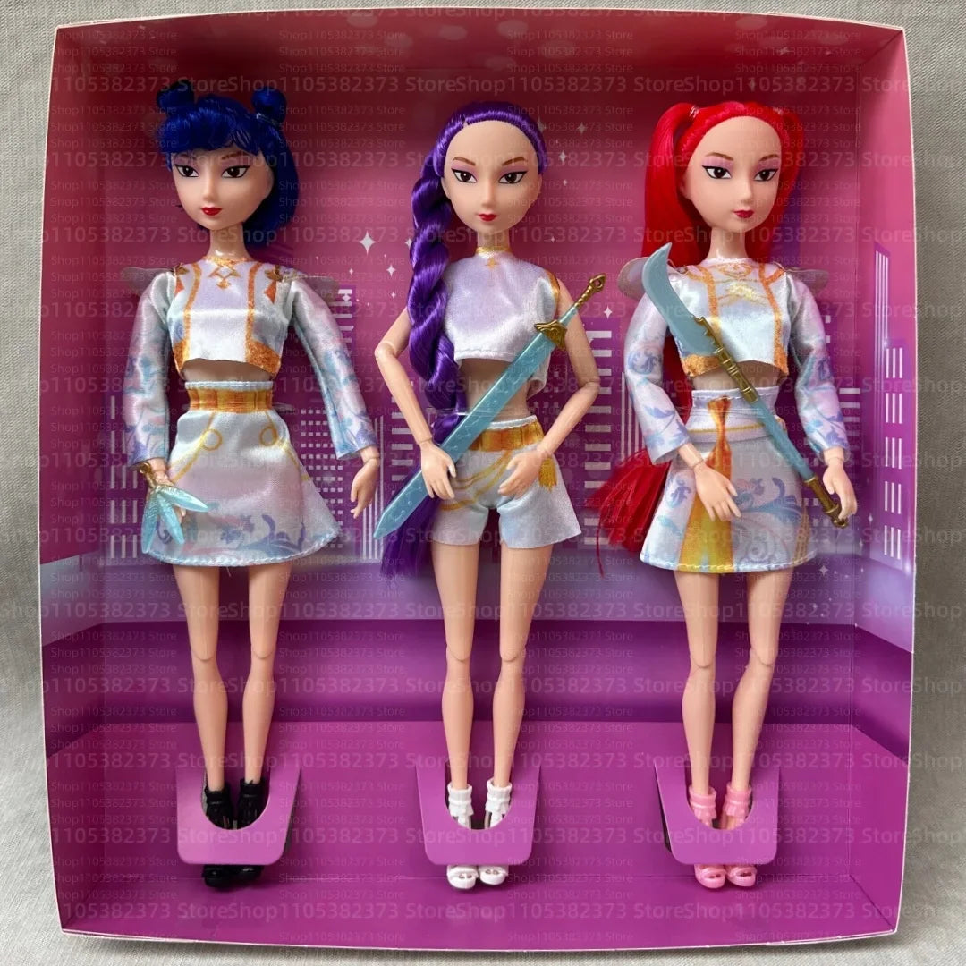 2026 New Kpop Demon Hunters Action Figure Toy Rumi Mira Zoey Beautiful Princess Baby Girl Dolls Plastic DIY Toy for Girls