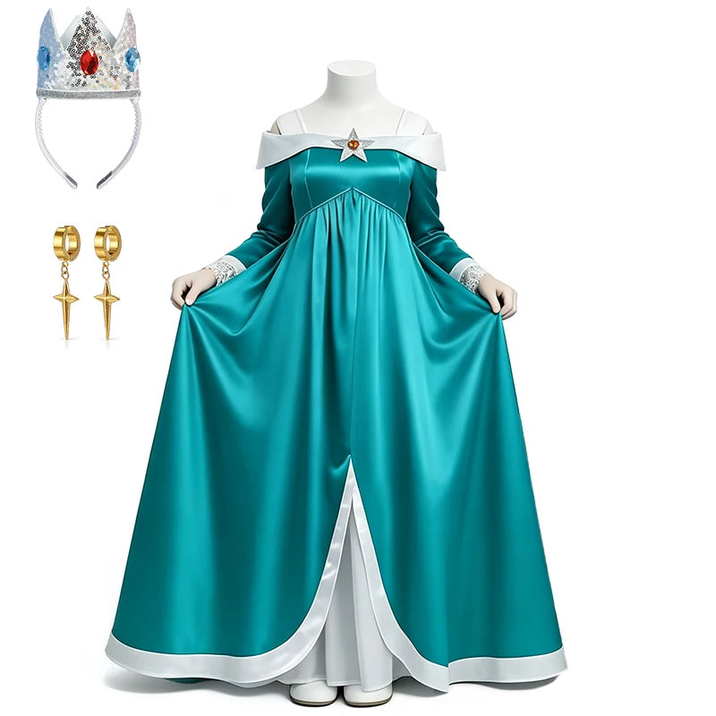 Kids Princess Rosalina Dress for Girls Halloween Cosplay Masquerade Ball Children's Costume Comic Con Elegant Party Kids Clothes