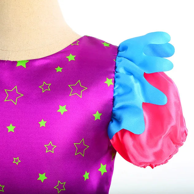 Girls Purim Festival Lollipop Costume Children's Puff Sleeve Candy Costume Kids Sweet Lollipop Print Birthday Party Dresses