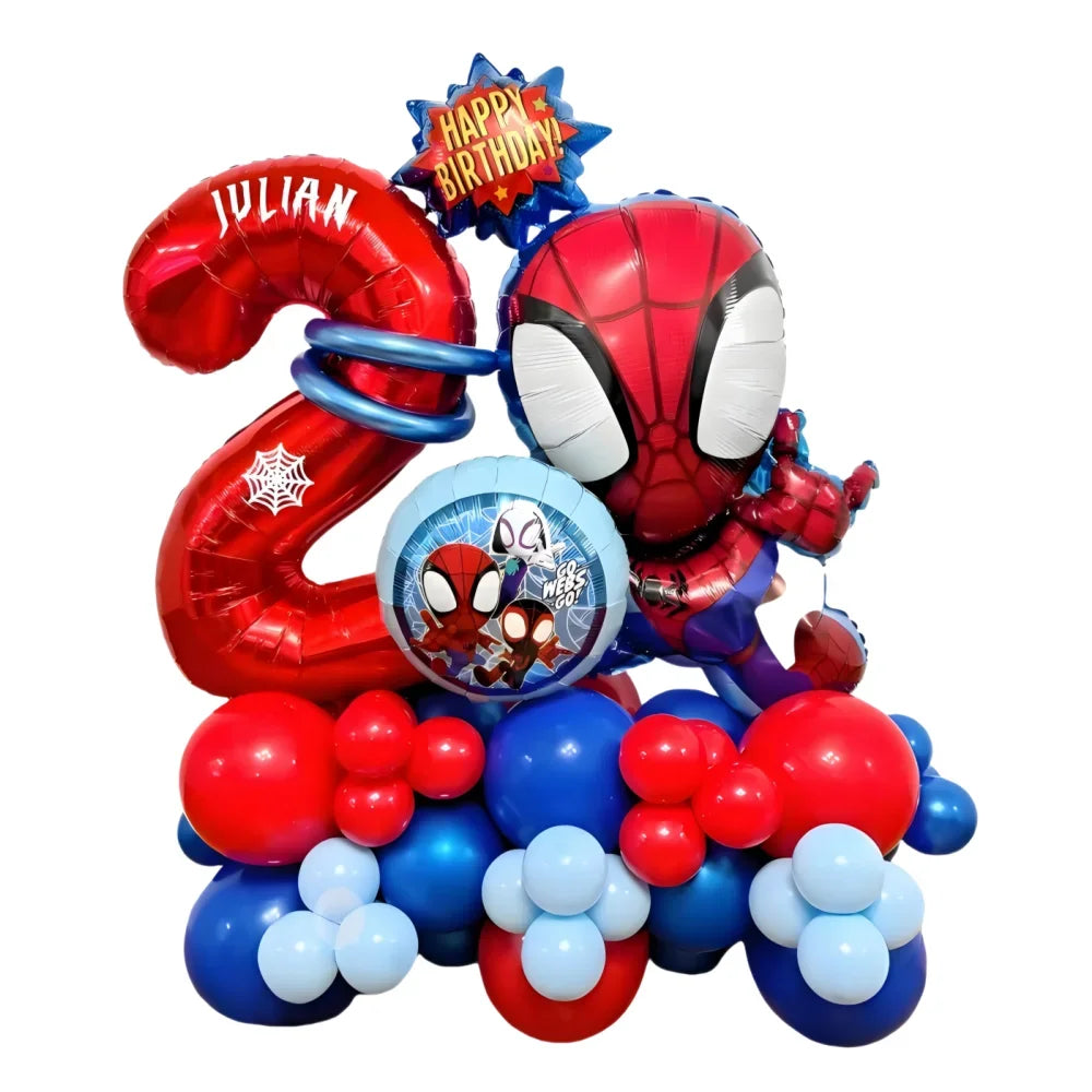 Spidey Giant Balloons Avengers Birthday Decorations 1-9 Number Balloons Superhero Photo Props Kids Party Supplies Boys Rewards