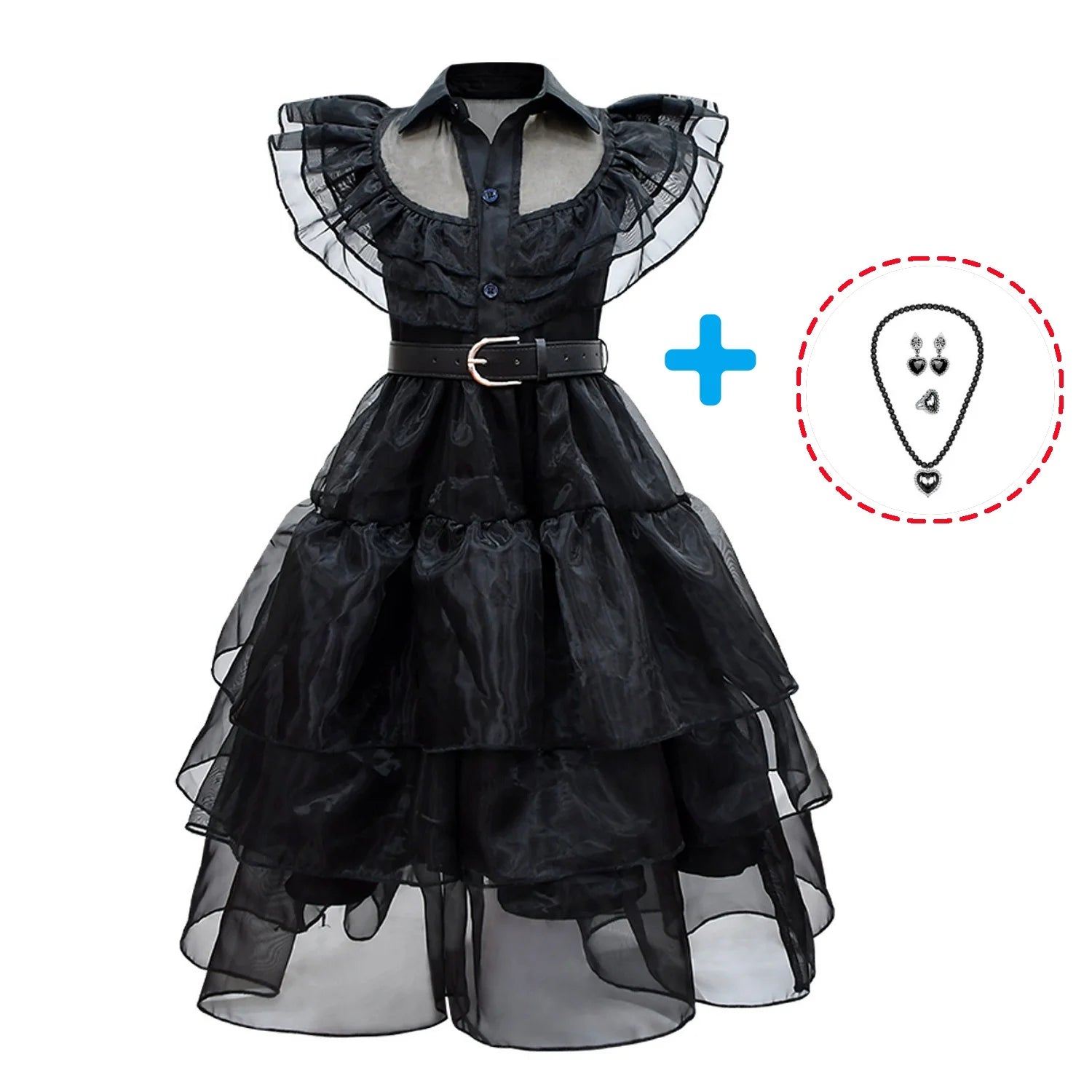 2025 Girls Dark And Sweet Cool Style Dresses Children Cosplay Halloween Carnival Costumes Kids Dancing Party Disguise Outfit