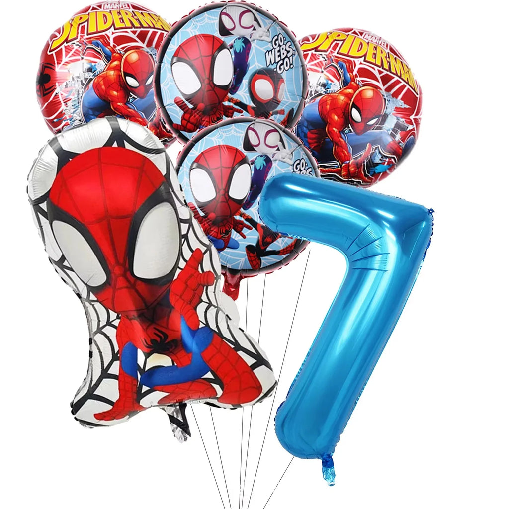 Spidey Giant Balloons Avengers Birthday Decorations 1-9 Number Balloons Superhero Photo Props Kids Party Supplies Boys Rewards