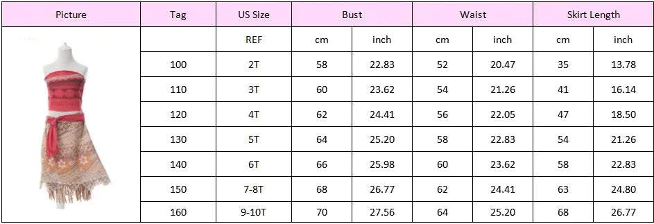Girls Outfit Moana Cosplay Children's Costume Party Princess Dress Summer Casual Beach Dress Necklace Wig Set Party Dresses