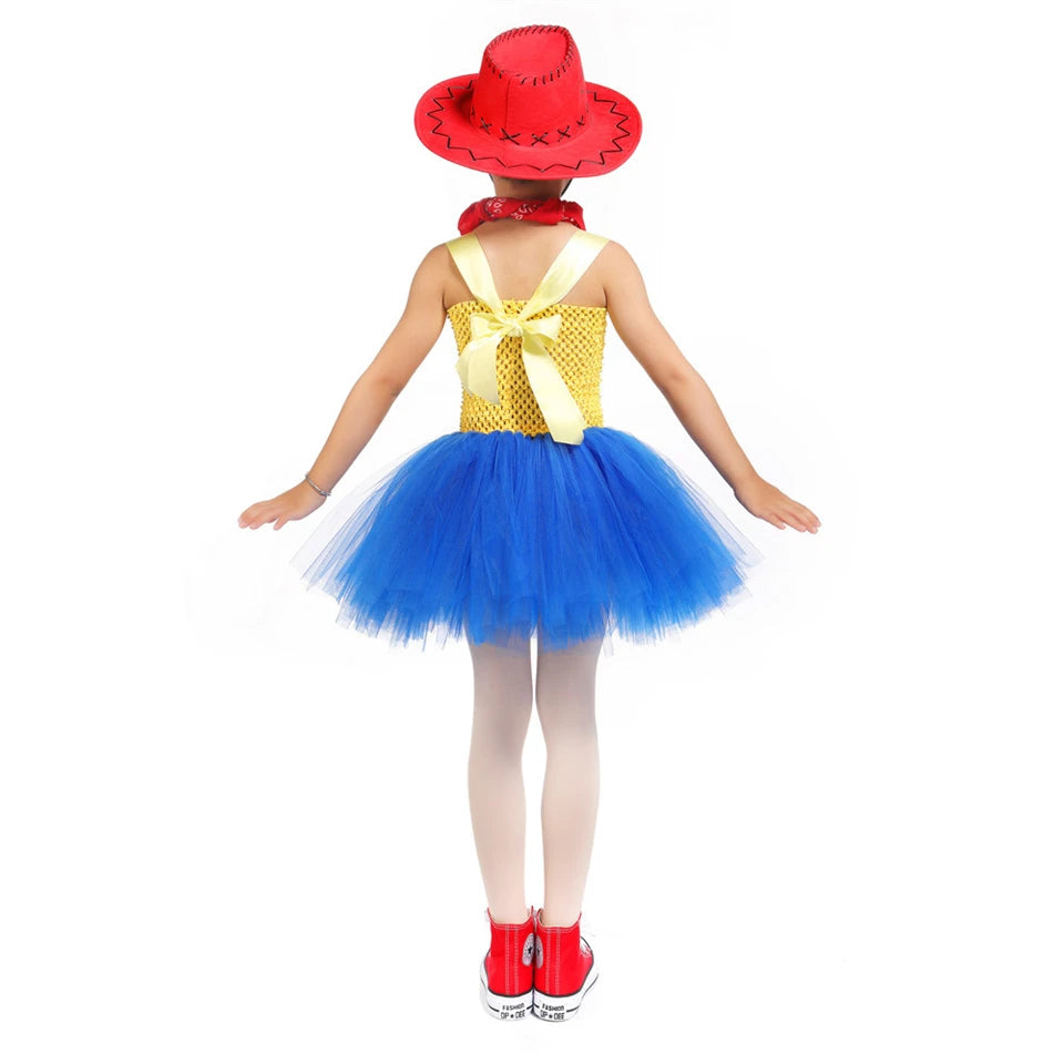 Infant Christmas Jessie Dress New Year Toy Movie Costume Girls Tutu Dress 1 2 3 4 5 6 Years Old Baby Girl Birthday Party Dress