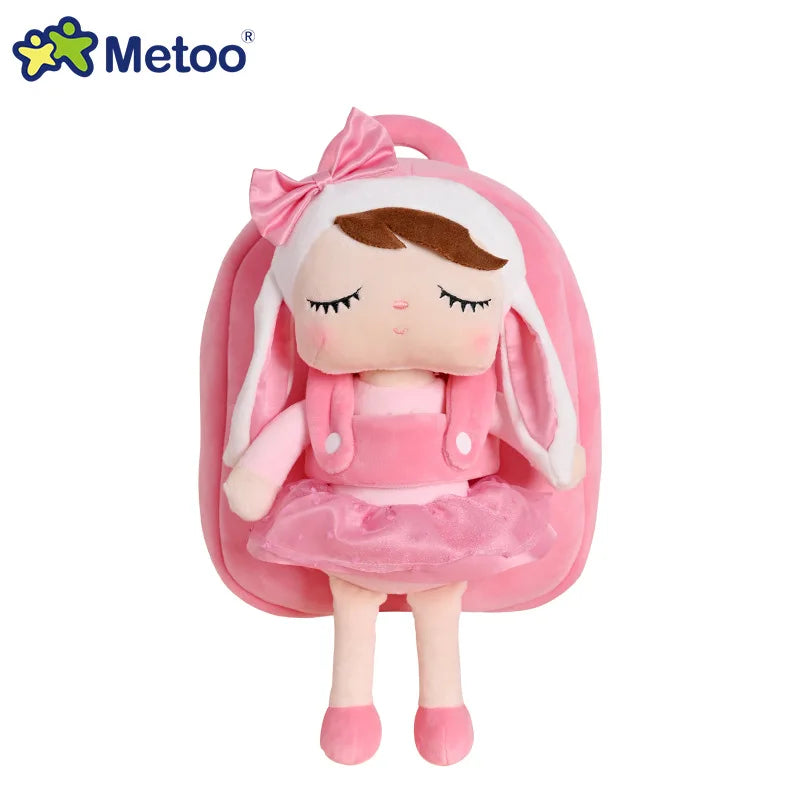 Plush Backpack Little Kid Preschool Ages 1-5 Backpack with Detachable Doll Boys Girls Toddler Backpack Metoo Rabbit Doll
