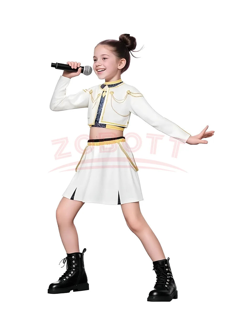 2026 HOT Kpop Demon Hunter Anime Movie Kids Cosplay Rumi Zoey Mira 3D Print Costume Suit Clothes KPop Rumi Zoey Cosplay Outfit