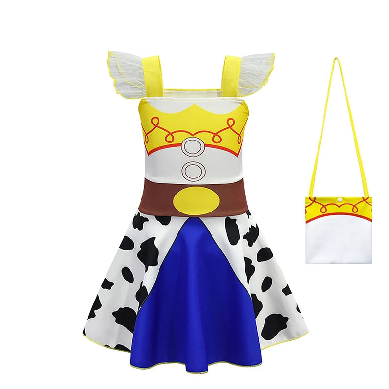 Infant Christmas Jessie Dress New Year Toy Movie Costume Girls Tutu Dress 1 2 3 4 5 6 Years Old Baby Girl Birthday Party Dress