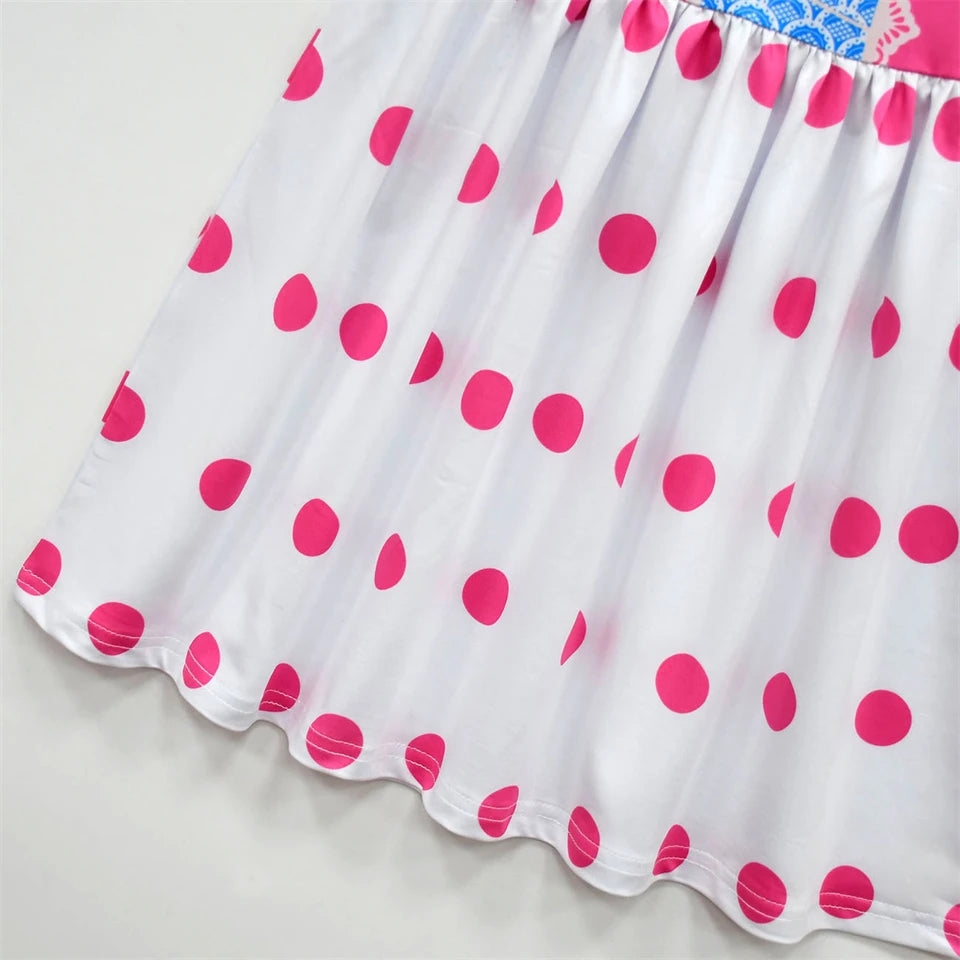 Fancy Little Girl Bo Peep Costume Pink Polka Dot Dress Halloween Cosplay Birthday Party Children's Costume Carnival Kids Clothes