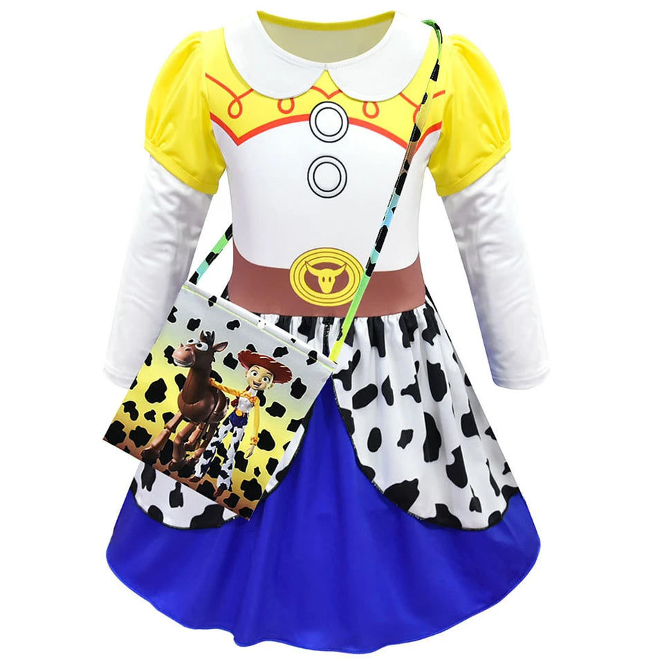 Infant Christmas Jessie Dress New Year Toy Movie Costume Girls Tutu Dress 1 2 3 4 5 6 Years Old Baby Girl Birthday Party Dress